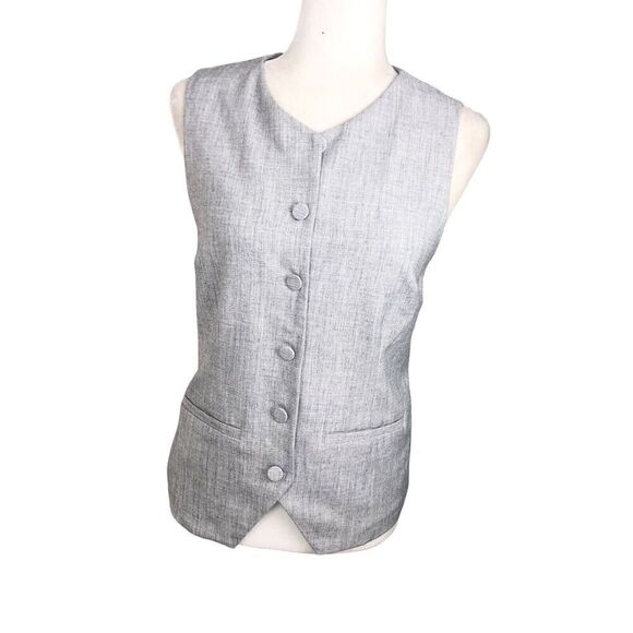 Abercrombie & Fitch Vest Womens Size Small Gray Pocket Front Lined Minimalist - Picture 9 of 13